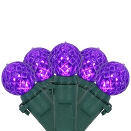 Northlight LED G12 Berry Christmas Lights - 16' Green Wire - Purple - 50 ct