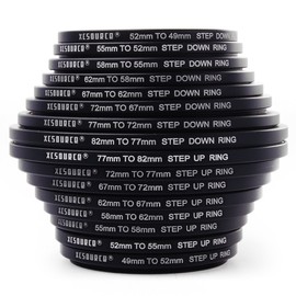XCSOURCE 16pcs Adapter Ring Set 8 Step Up Rings + 8 Step Down Rings Filter Adapters 49-82mm 82-49mm DC147