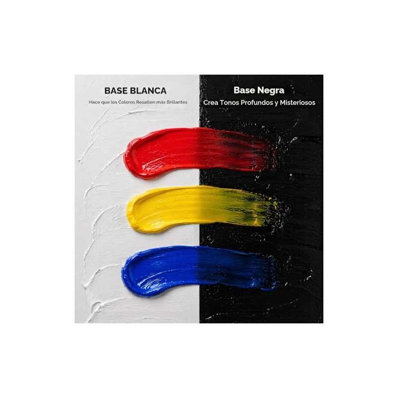 Smallbudi - Pintura acrílica blanca y negra, 69 onzas, botella