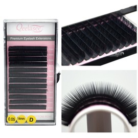 Qeelasee Eyelash Extensions Fake Mink Individual Lashes 0.05 C Curl 8-15 mm Volume Eyelash Extension Salon Use (C, 16/17/18-MIX)
