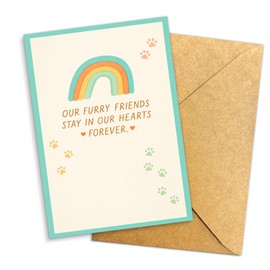 Podagree Sympathy Cards with Envelopes – Sympathy Card for Pet Loss, Furry Friend Memorial, Rainbow Design, Comfort and Healing for Pet Owners, Condolence Card, 8x5.3 Inch