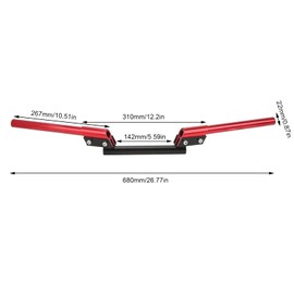 Motorcycle Handlebar 22 mm, Universal Adjustable Scooter Handlebar for Sports Cars, Tram, ATV, Motorcycle, Sports Bicycle (Red)