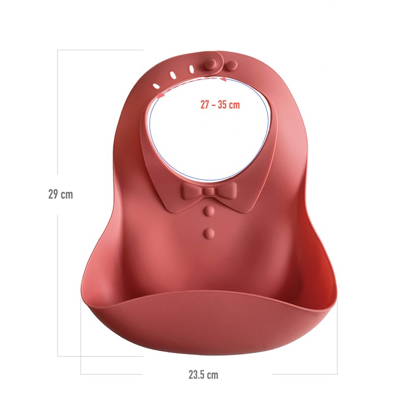 Babero de Silicona para Bebé, Lavable y Ajustable e Impermeable,
