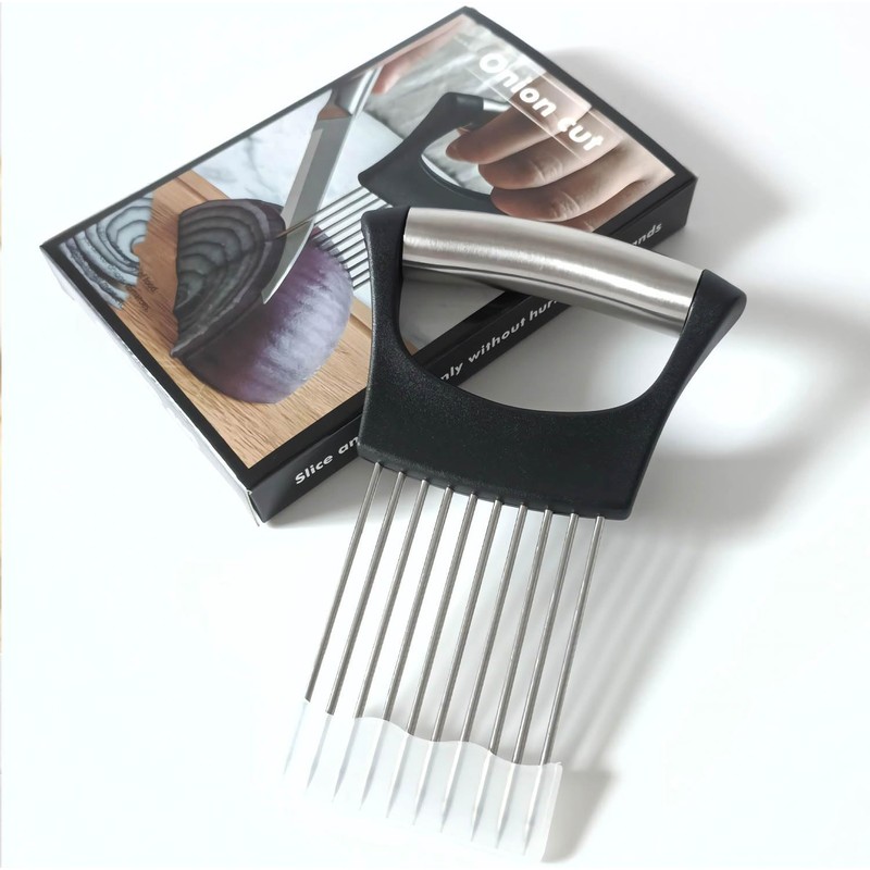 Ptyism 2 Pcs Onion Slicer(with Protective Cover) Onion Holder For丨Vegetable
