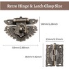 Mgoodoo Antique Embossing Hasp Latch Lock, 2 Pieces Hinge +
