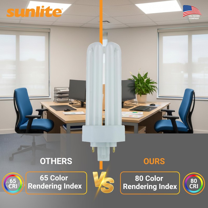 Sunlite PLT26/E/SP Compact Fluorescent Plug-in PLT 4-Pin Triple Tube, 26