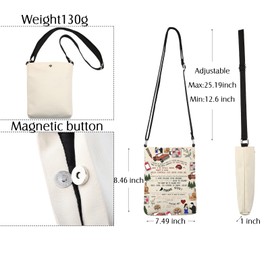 BNQL Vampire Shoulder Bag, Vampire Gift Bag, Mystic Falls, Gifts, Vampire TV Show, Inspired Gifts, Vampire Fandom Gift, Sling Bag, White, 8.26 x 5.9 Inches, White