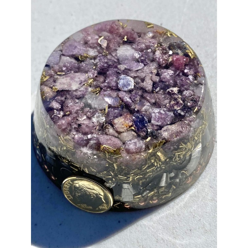 Lepidolite Single Crystal Tower Buster Orgone Generator Energy Accumulator PERFECT