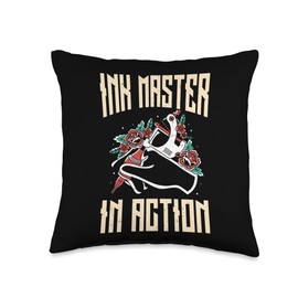 Tattoo Artist Job Designs Tattoo Studio Funny Artists Ink Master Apparel Tattoo Pen Machine Throw Pillow, 16x16, Multicolor