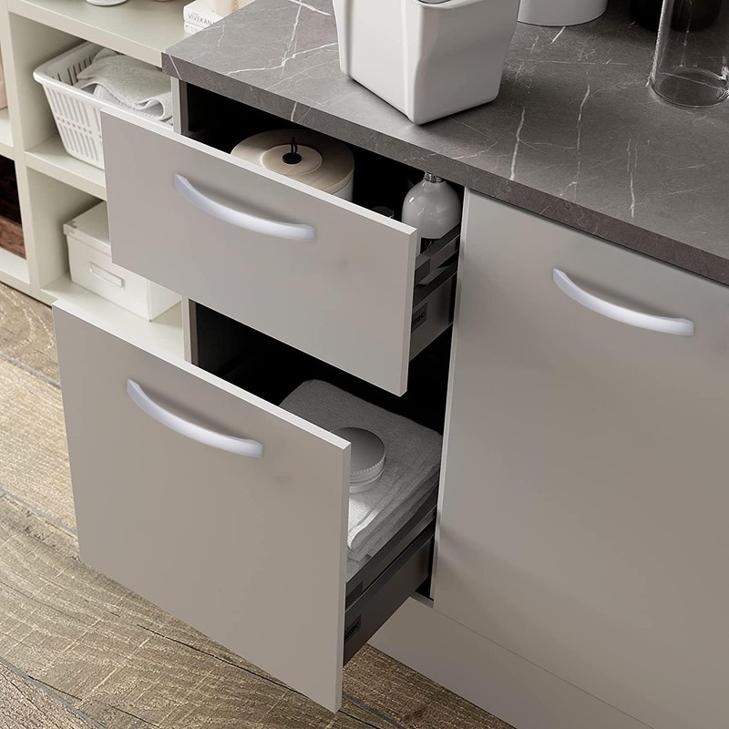 SYZOW Cabinet Arch Pull - Chrome Furniture Handle, 6 Pack
