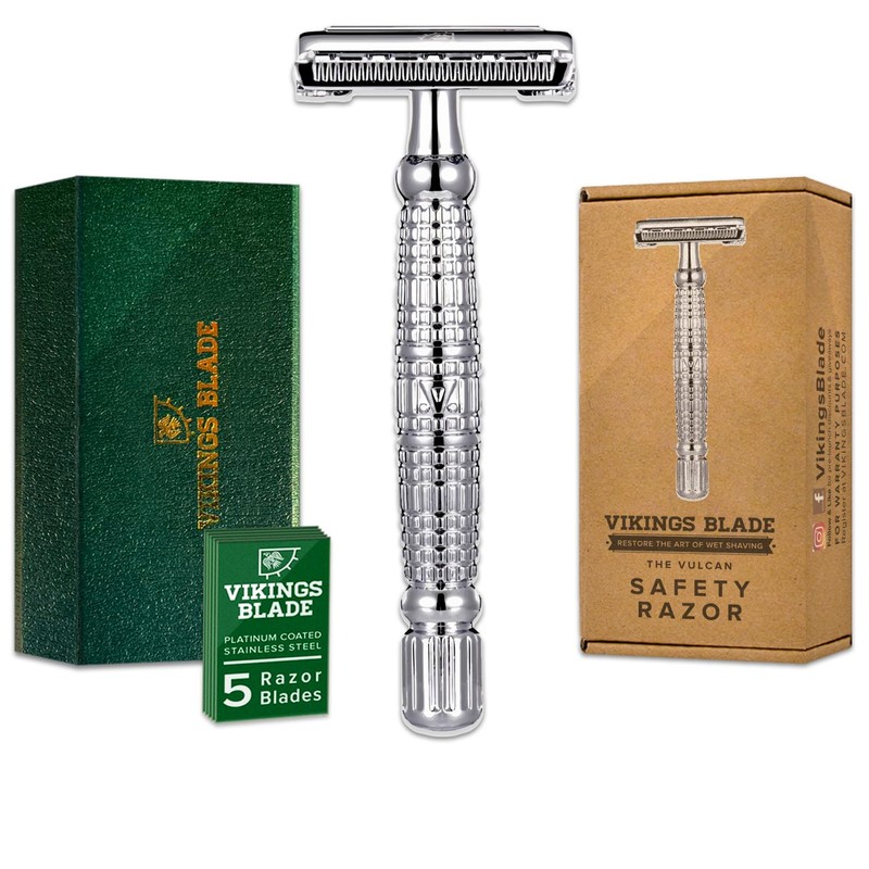 VIKINGS BLADE The Vulcan Safety Razor + 5 Swedish Platinum