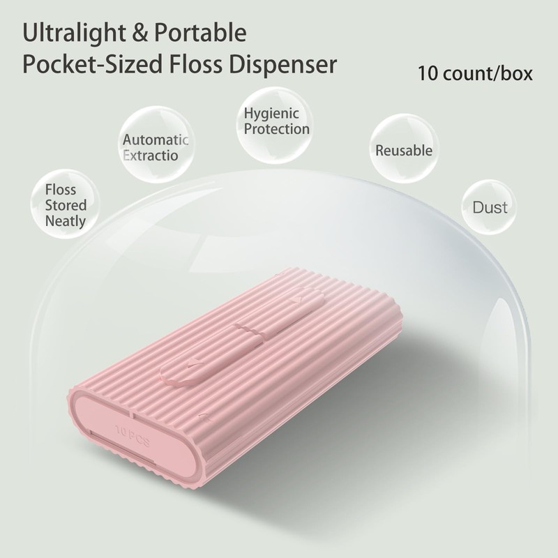 Ultralight Dental Floss Picks Case-Storage 10 Count Professional Shred Resistant