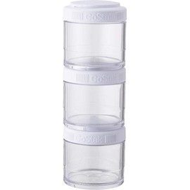 BlenderBottle GoStak Twist n' Lock Storage Jars, 100cc 3-Pak, White