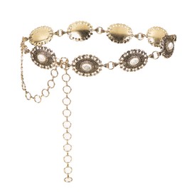 ILuvatar Waist chain women's metal chain dress with sweater chain gold retro black stone punk belt concho belts for women western belt