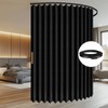 100% Blackout Accordion Room Divider Curtains - with Flexible Ceiling