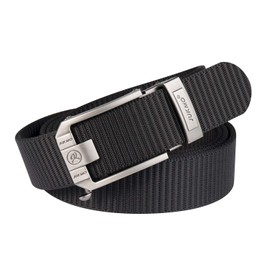 JUKMO Golf Belt, Men's Casual Ratchet Belt, Nylon Belt, Work Belt, 001-black, 相応しい腰の長さ 60cm-105cm（全長 120cm）