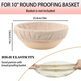 4 Pieces Bread Basket Liner Cloth, 2 Packs 10 iInch Bread Proofing Basket Cloth Liner, Baking Dough Baskets Cover Natural Rattan Banneton Proofing Cloths