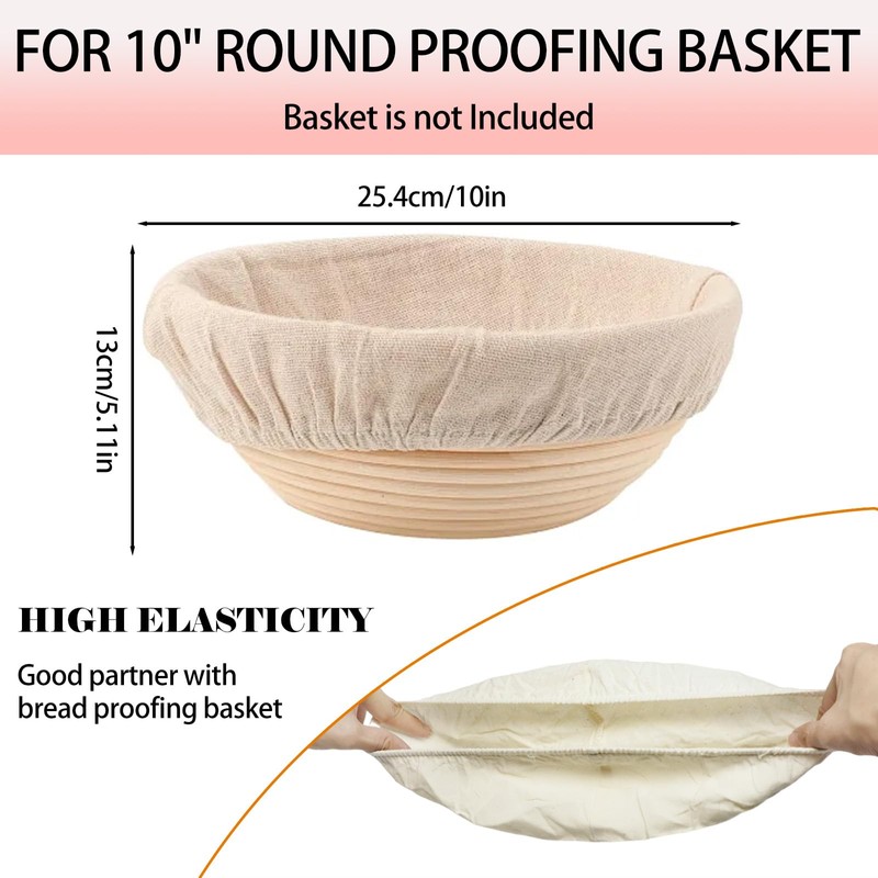 4 Pieces Bread Basket Liner Cloth, 2 Packs 10 iInch