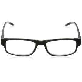 Foster Grant Men's Sloan Reading Glasses Square, Black/Transparent, 59 mm + 2.75