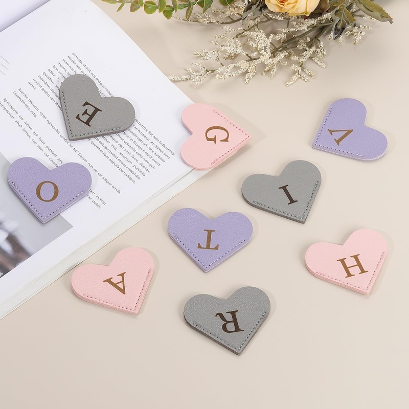 PATIKIL Heart Shaped Bookmark Heart M Cute Stylish Leather Bookmark