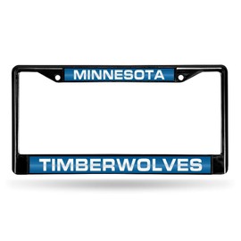 Rico Minnesota Timberwolves Black Metal License Plate Frame Holder