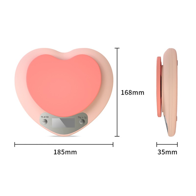 Digital Food Scale HD LCD Display 3 Units Accurate Heart