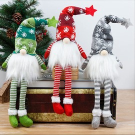 Christmas Small LED Gnome figures, with Santa Hat, Illuminated Decoration, Christmas, American, Scandinavian Christmas Decoration, Indoor Decoration, B