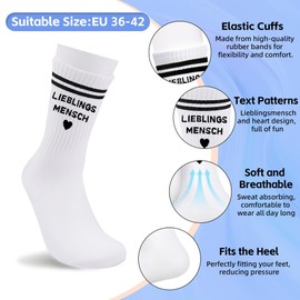Dreaku Favourite Person Gift Socks Gifts for Girlfriend Gift Ideas Valentine's Day Birthday for Heart Man Partner Women 36-41, black