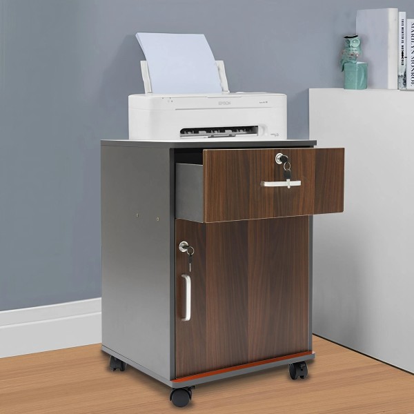 Unbranded 2 Tiers Rolling Office Cabinet Organizer File Storage Lock