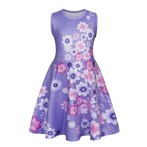Eledobby Girls Encanto Dress Summer Casual Sun Dresses Sleeveless A-Line
