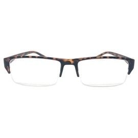 Incredible Bargains The Logan Half-Rim Readers, Stylish Rectangle Half Frame Reading Glasses + 1.25 Tortoise Shell