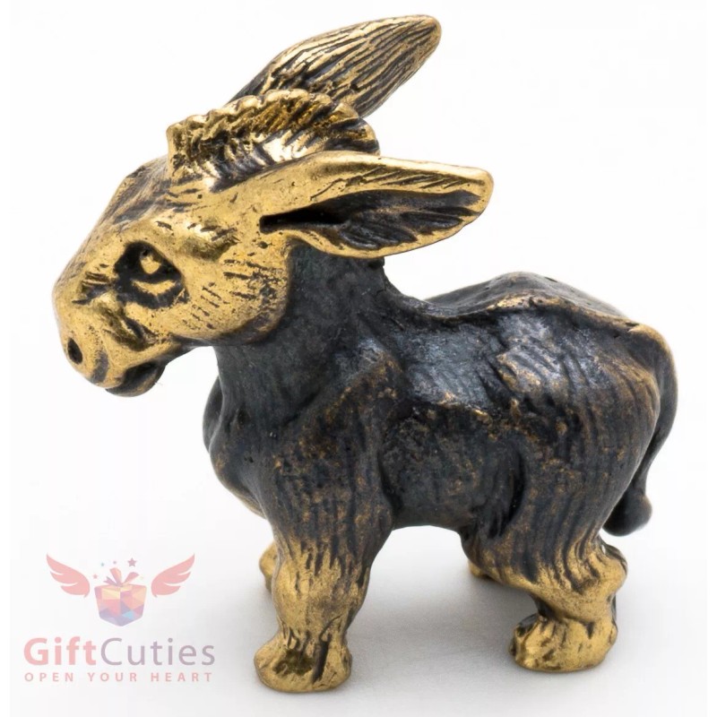 Brass Figurine of stubborn donkey IronWork