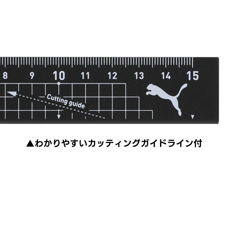 Kutsuwa PM514BK Puma Aluminum Ruler Black
