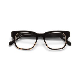 eyebobs Numero Uno Premium Readers for Women and Men | Rectangle Eye Glasses | Black Tortoise Fade Front with Black Temples | 0.00