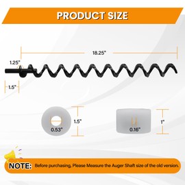 18 1/4" Auger Shaft Screw Replacement Parts for Pit Boss 700 Series Pellet Grills, Auger Flighting Shaft Kit with Auger Motor Bushing, Replacement Parts Number: 74079, 31893