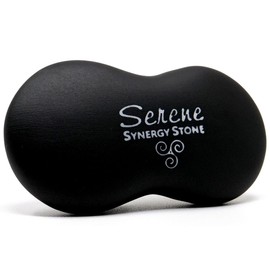 Serene (Basalt Black)(Single) Synergy Stone - Contoured Hot Stone Massage Tool with Radiant Heat - Relaxing and Therapeutic for Neck, Back, Legs, Feet - Matte Surface for on Skin with Oil only