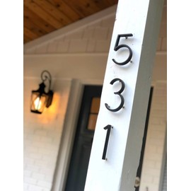 Reavor Black House Numbers - 5 Inch Modern Floating Address Numbers For Houses Rust Proof Zinc Alloy Easy To Install High Gloss Black Number 1