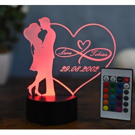 Optechvisual Partner Lamp - Decorative Lighting for Couples - Gift for Girlfriend & Wife - Anniversary Decoration, Gift Idea for Couples
