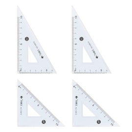 sourcing map 4 Pieces Triangle Ruler Square 10cm 30/60 and 45/90 Degree Measuring Tools for Classroom Home Office Blue