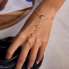 Dainty CZ Moon Sun Star Hand Chain Ring Bracelet for