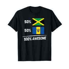 Jamaica Barbados Flag Half Jamaican Half Barbados T-Shirt