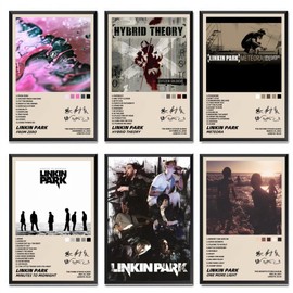 KUNYOS Linkin Park Poster (Set of 6) Unframed Album Cover Posters Music Canvas Posters 08x12inch(20x30cm) Style-2
