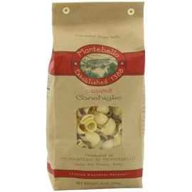 Montebello Organic Pasta, Conchiglie, 16-Ounce Bag (Pack of 5)