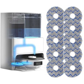 TDDBM Deebot Mopping Pads,Spinning Mopping Pads for ECOVACS Deebot T10 OMNI/T10 Turbo/X1 PRO Omni X1 Omni/X1 Turbo,Washable Reusable,Vacuum Mop Replacement Pads(10Pcs)
