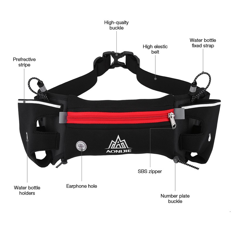AONIJIE Sports Fashionable Waterproof Neoprene Adjustable Belt Waist Pouch Bag