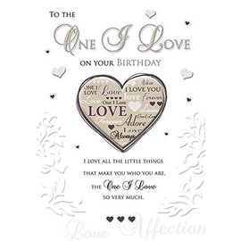 Piccadilly Greetings Group Ltd Birthday Card One I Love - 10 x 7 inches - Piccadilly Greetings,white gold