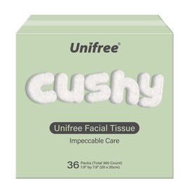 Unifree Facial Towels I Towelettes I Dry Wipes I Makeup Remover I Facial Tissues I On-the-go Convenient Pack (360 count)