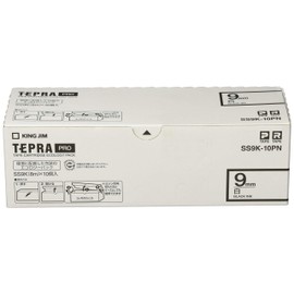 KingJim SS9K-10PN Tepra PRO Tape Cartridge, Eco Pack, 10 Pieces, 0.4 inch (9 mm), White