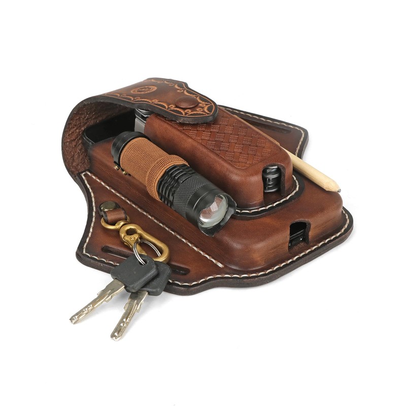 Tourbon Multi-Tool Leather Belt EDC Pocket Organizer Phone Pouch for