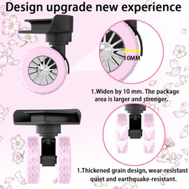 CJKDXDH Silicone Luggage Wheel Covers, 8 Pcs Anti Noise Wear-Resistant Protective Spinner Wheel Covers, Carry On Suitcase Wheel Protectors (Caramel)